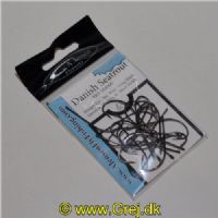 5704011017570 - Danish Seatrout  kroge - Lige øje - Lang special bend - Sort - 20stk - Str. 6