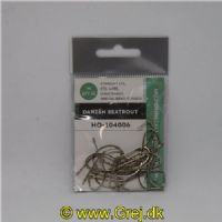 5704041017571 - Danish Seatrout - Straight eye, Std. Wire, Long Shank, Special Bend, Forged - Chrom- 20 stk - Str. 6