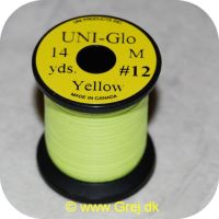 5704041100785 - Glo Tinsel - Gul - 14 yards - M #12 - Flad tinsel, som lyser i mørket