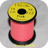 5704041100815 - Glo Tinsel - Pink - 14 yards - M # 12 - Flad tinsel, som lyser i mørket
