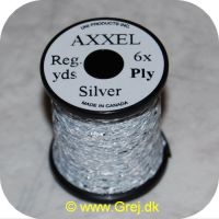 5704041100969 - Axxel tråd - Silver - Reg. yards  - 6x Ply - Vævet tinsel - Giver fine skinnende kroppe
