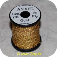 5704041100976 - Axxel tråd - Gold - Reg. yards  - 6x Ply - Vævet tinsel