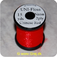 5704041101447 - UNI-Neon Floss - Chinese Rød - 15 yards - Neon 2ply