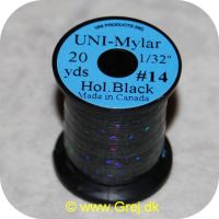 5704041101591 - UNI Mylar Flat Tinsel Holo Sort - 20  yards - # 14 - Ekstra stærk tinsel