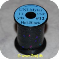 5704041101645 - UNI Mylar Flat Tinsel Holo Sort - 13  yards - # 12 - Ekstra stærk tinsel