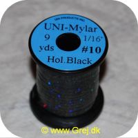 5704041101690 - UNI Mylar Flat Tinsel Holo Sort - 9  yards - # 10 - Ekstra stærk tinsel