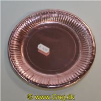 5704777051566 - Kobber, Sølv eller guldfarvet paptallerken pakke - Rund - 18cm - 6 stk.