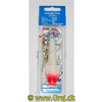 5707461356770 - Sabiki Pro Rig Fladfisk 120g med perler og ankerlod - Farve: Pearl Glitter/Red Target