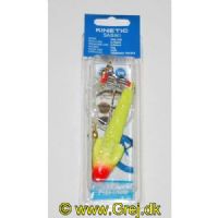5707461356800 - Sabiki Pro Rig Fladfisk 90g med perler og ankerlod - Farve: Yellow Glitter/Red Target