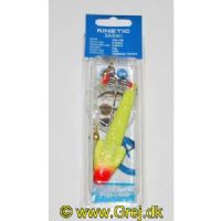 5707461356800 - Sabiki Pro Rig Fladfisk 90g med perler og ankerlod - Farve: Yellow Glitter/Red Target - Krogstr.: 2/0 - Main Line: 0.70mm - Braking line: 0,60mm