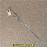 5707461472999 - Metal stangholder 60 cm lang - Med 2 runde ringe og begefter plade til at stoppe stangen med.