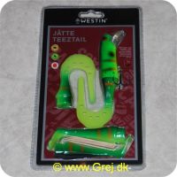 5707549295021 - Jätte Teeztail 140mm 29g - Floating - Concealed fish - grøn/gul