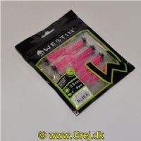 5707549493106 - Westin Greedy Worm - Floating - 8 stk - 5,5cm - Pink/Black (Lysserød/Sort) - Duft: Banana (Banan)