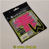 5707549493960 - Westin Nightcrawler - Floating - 8 stk - 7,5cm - Pink - Duft: Garlic/Cheese (Hvidløg/Ost)