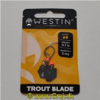 5707549495155 - Tungsten Jighoveder med blad og krog (org. Trout Blade S)- 0,7 gram - Krog #6 - 2 stk - Orange