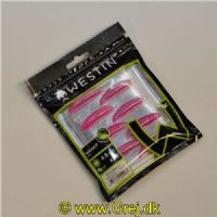 5707549552087 - Westin Maggot - Floating - 8 stk - 4,8cm - Pink - Duft: Garlic/Cheese (Hvidløg/Ost)