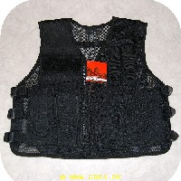 5707843028325 - Kampvest tactical - Sort<BR>
med lynlås og masser af hurtige oplukkelige lommer til magasiner m.m.