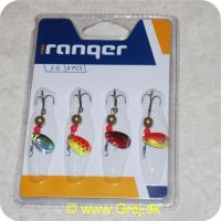 5709386298234 - Ranger spinnesæt - 4 stk - 2 gram - Til UL fiskeri