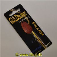 5740028800767 - GuldBlinket - 3,2 gram - Forside: Brun m/sorte pletter - Bagside: Gul/Orange - Farvenavn: Pillen