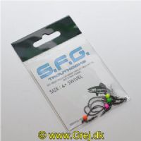 5740028802570 - TroutHooks - Triple Rolling Swivel med enkeltkrog str. 4 på med tungstenhoved på 0,85g - Pak: 4 stk.