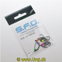 5740028802587 - TroutHooks - Triple Rolling Swivel med enkeltkrog str. 6 på med tungstenhoved på 0,85g - Pak: 4 stk.