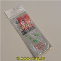 5744003780112 - Twills Sabiki Makrelrig med 6 kroge med skjold og røde hår med flash - Krog str. 4