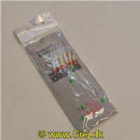 5744003780129 - Twills Sabiki Makrelrig med 6 kroge med skjold og hvide hale med flash - Krog str. 4