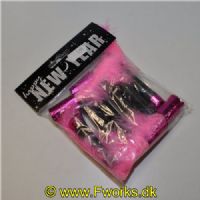 5750007850171 - 6 tude rulle horn – Pakke - Med fjer - Ass. farver (Sølv/Hvid eller Lilla/Pink)