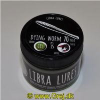 5908291082642 - Libra Lures - Model: Dying Worm - 70mm - 15 stk. - Duft: Krill - Farve: 031 (Oliven)