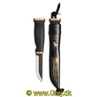 6416885328339 - Marttiini jagtkniv - Moose Sort i sort træ box og sort læder skede - En must for de erfarne jægere