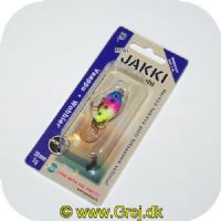6430073671168 - JAKKI mini wobler - 2,5 cm - 2 gram - Blå/Pink/Gul m/sorte prikker