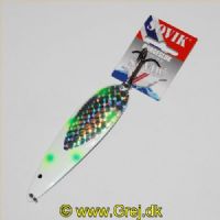 7070795056431 - Trolling/Kystblink - Søvik - Drogesluk - 12 cm - 24g - Hvid m/Grønne pletter  med glimmer-110% PRIS*