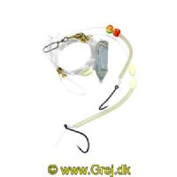 7070795070642 - Søvik Natural bait - str 4/0 kroge - line tykkelse 0.90 mm.<BR>
<BR>
Mede forfang med perler lys og gode skarpe kroge. specielt effektivt over vrag og stengrund på f.eks. det gule rev. <BR>
Lyset aktiveres når det bliver vådt og har en lokkende effekt på især havkatte. langer og kulmuler.