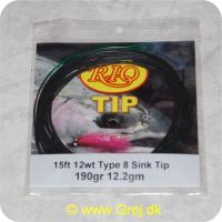 730884214049 - Rio Type 8 Sink Tip - 4.6m - 12Wt - 12.2g - 20.32-22.86cm/s Sort/grøn loop