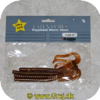 7392080923434 - Fladen Latex lures rippletail worm 19cm - Farve: Klar brun