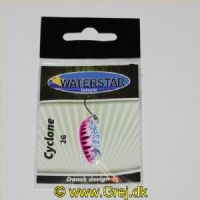 747191998043 - Waterstar - Cyclone - 2 gram - Forside: Pink Tiger (Pink/hvid/sort/blå) - Bagside: Blå