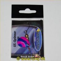 747191998210 - Waterstar - UL-Spinner - 4,5 gram - 4 cm. - Blad: Pink med blå striber