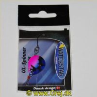 747191998265 - Waterstar - UL-Spinner - 4,5 gram - 4 cm. - Blad: Pink/Blå med Sort mønster