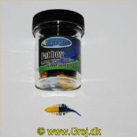 747191999484 - Waterstar - Baits - Model: Fat Boy junior - 3,5 cm - 10 stk. - Farve: Gul/Lyseblå - Smag: Banan