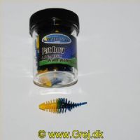 747191999767 - Waterstar - Rubber Baits - Model: Fat Boy - 4,5 cm - 10 stk. - Farve: Gul/Lyseblå - Smag: Banan