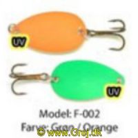 750958747532 - Fidusen - 2,8 gram - Forside: Grøn - Bagside: Orange - Farvenavn: Green/Orange