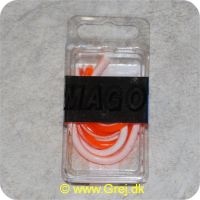 758TR0008S06 - Milo Trout Worm 8cm - orange/hvid - Af blød silicone - God på Slow Death kroge