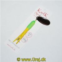 791812524 - Karl K Spinners - Skjern Å - 24g - Str. 5 - Fluo. Grøn/Gul gummi og Sølv blad