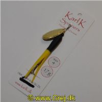 797902417 - Karl K Spinners - Skjern Å - 17g - Str. 4 - Sort/Gul gummi og Messing blad