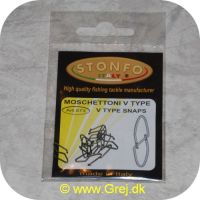 8028651015282 - Stonfo Moschettoni V Type Snaps - Str. 2/22 kg - Satin Stainless Steel