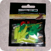 8716851112367 - Spira-Tail jigs - Yellow/Green - 5.5 cm - 10 stk pr. pakning