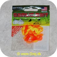 8716851249704 - Garlic Bait jighaler 2.5 cm - Curl Tail - 20 stk - Gul/Orange