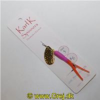 896421308 - Karl K Spinners - Put and Take - 8g - Str. 3 - Lilla/Orange gummi og guld blad