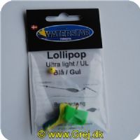 9132 - Lollipop gennemløber - Blå/Gul - UL - Som en meget let skrue der snor vildt