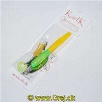 91812520 - Karl K Gennemløber - 20g - Str. 5 - Fluo. Grøn/Gul gummi og Sølv blad